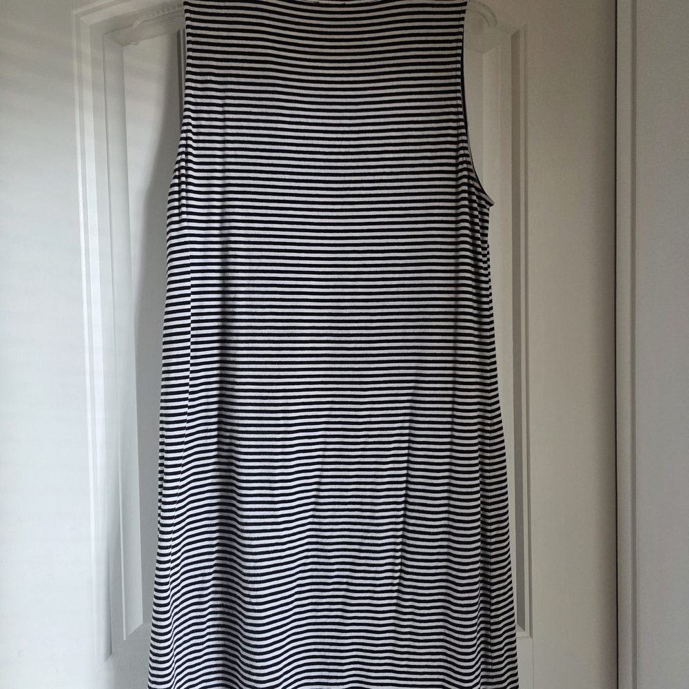 Talbots Monochrome Striped Midi Dress